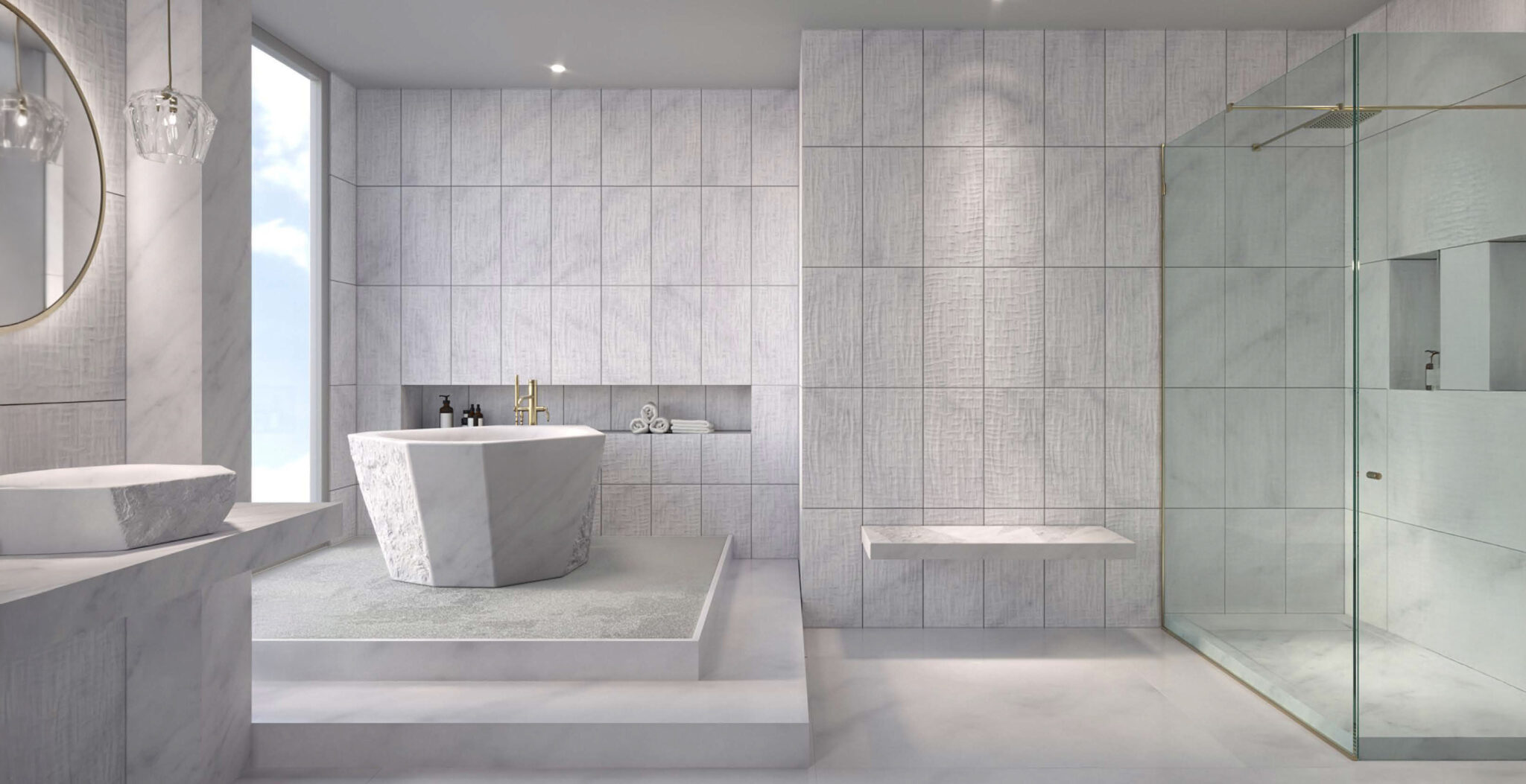 Shower Bench-Geode Series – Precision Stone Collection